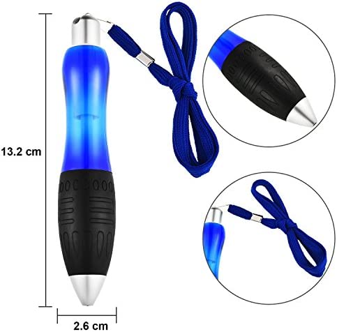 Jetec 10 Pieces Big Weighted Fat Pens Retractable Blue Body Ballpoint Pens with Hanging Rope Large Wide Grip Pens for Arthritis, Hand Pain, Parkinson, Tremors, Carpal Tunnel