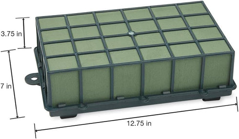 FloraCraft Floral Cage Arranger with Floral Wet Foam 3.75 Inch x 7 Inch x 12.75 Inch Green