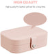 LATIT Small Jewelry Box for Women Girls,Portable Travel Mini Jewelry Organizer Box PU Leather Travel Jewelry Organizer Case Jewelry Holder Display for Ring Earrings Necklace Bracelet Bangle/Pink