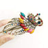 2 Pack Peacock Alligator Hair Clips Rhinestone Flower Decorative Alligator Hair Clips, Metal Flower Hair Clips for Women (Style-C)