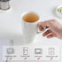 KOOV Porcelain Tea Cup with Infuser Basket and Lid, Teaware with Filter, 18 OZ (marble white)