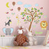 Supzone Jungle Animal Wall Stickers Monkey Tree Wall Decals Elephant Giraffe Zebra Vinyl Forest Animal Wall Stickers DIY Removable Home Decoration Baby Nursery Girl Boy Kids Room Wall Decor