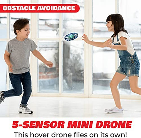 Force1 Scoot Hand Operated Drone for Kids or Adults - Hands Free Motion Sensor Mini Drone, Easy Indoor Small UFO Toy Flying Ball Drone Toy for Boys and Girls (Blue)