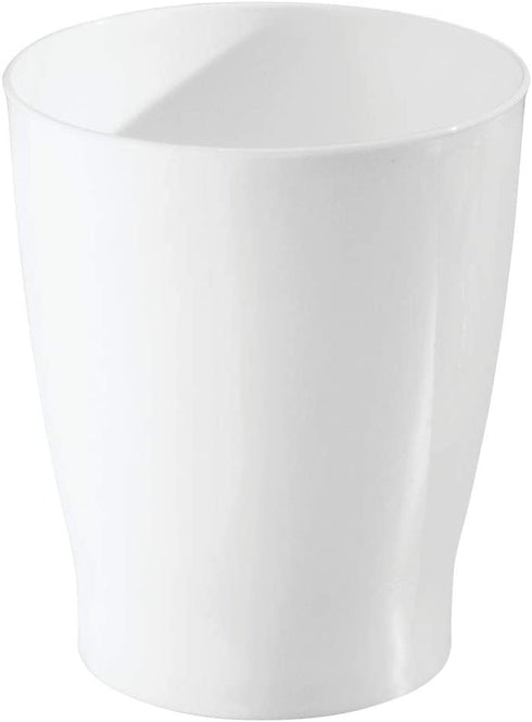 iDesign - 19941 Franklin Wastebasket Trash Can, Waste Basket Garbage Can for Bathroom, Bedroom, Kitchen, Home Office, Dorm, College, White