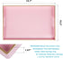 MAONAME Pink Serving Tray with Handles, Modern Decorative Tray for Coffee Table, Plastic Rectangular Tray for Ottoman, Bathroom, Decor, 15.75? x 10.2? x1.57