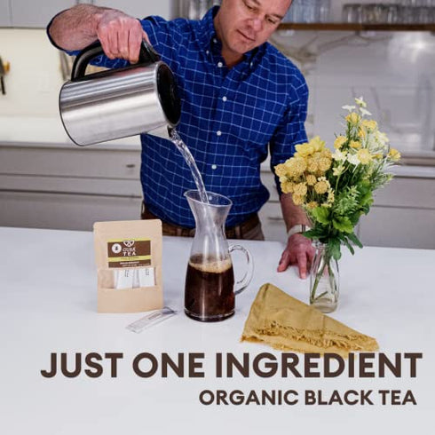 Cusa Tea & Coffee | Premium Instant English Breakfast Tea With Real Fruit & Spices | Organic Leaves Drink Mix Packets | Hot or Iced Tea (10 Single Servings)