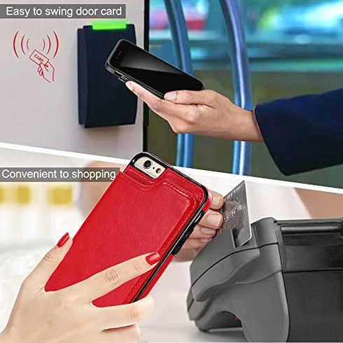 iPhone 6S Plus Wallet Case,iPhone 6 Plus Flip Case for Women/Men,iPhone 6s Plus Purse Case,Auker Vintage Leather Folio Flop Secure Fit Magnetic Closure Folding Case with Wallet/Card Holder