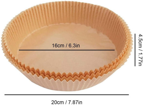 Air Fryer Disposable Paper Liner , Cooking Paper for Air Fryer, Non-Stick Air Fryer Liners, Baking Paper for Air Fryer Oil-proof, Food Grade Parchment for Baking Roasting Microwave (Nature-100pcs)