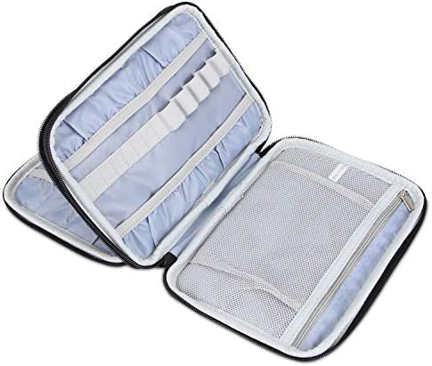 Damero Crochet Hook Case, Travel Storage Bag for Swing Crochet Hooks, Lighted Hooks, Needles(Up to 8'') and Accessories, Large, Red (No Accessories Included)