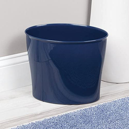 iDesign - 94034 Nuvo Plastic Waste Basket, Trash Can for Bathroom, Kitchen, Office, Bedroom, 11.5" x 6.78" x 10", Navy Blue