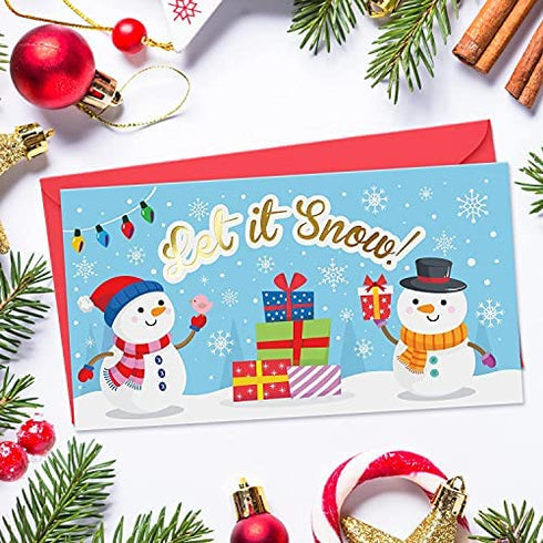 Sweetzer & Orange Christmas Money Cards with Envelopes for Small Kids. 24 Christmas Cards - Thick Note Cards and Envelopes, 300gsm Greeting Cards With Envelopes (120gsm). Xmas Gift Card Holder.