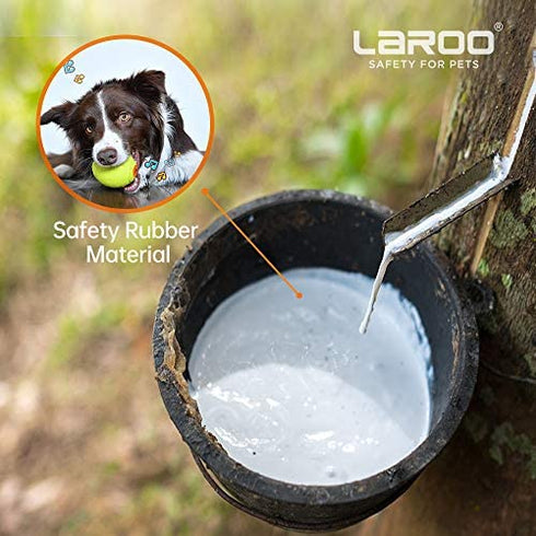 LaRoo Squeaky Dog Ball Toy, Durable Natural Rubber Squeaker Ball Floating Throwing Training, Teeth Cleaning Chew Toy for Pet Small Medium Large Dogs (6.5cm Green)