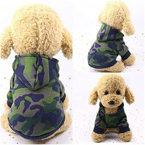 Dog Hoodie Sweatshirts Puppy Sweaters for Small Dogs Boy Girl for 1-2lbs Dogs - Winter Fall Dog Clothes for Chihuahua Doggie Pet Cat Warm Fleece Coat Outfit Camo (X-Small (1-2lbs))