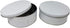 Premium Cookie Tin (2 Pack) Pure White, Elegant Classy Empty - Cookie Gift Tins, Round, Extra Thick Steel