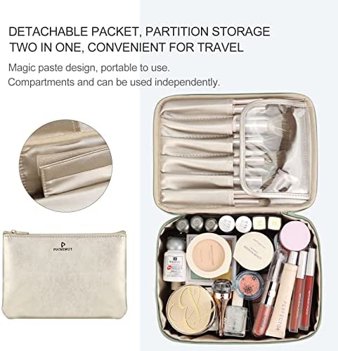 Pocmimut Makeup Bag Cosmetic Bag for Women Cosmetic Travel Makeup Bag Large Travel Toiletry Bag for Girls Make Up Bag Brush Bags Reusable Toiletry Bag(Green)