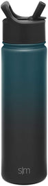 Simple Modern Water Bottle with Straw Lid Vacuum Insulated Stainless Steel Metal Thermos | Reusable Leak Proof BPA-Free Flask for Gym, Travel, Sports | Summit Collection | 22oz, Moonlight