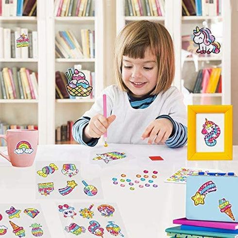Giant Gem Diamond Painting Kit Arts and Crafts for Kids Ages 8-12 Make Your Own Diamond Art Kit Stickers and Suncatchers Craft Kits Suppliers for Boys and Girls Activities Age 4 5 6 7 8 9 10 11 12