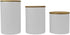 Home Basics Ceramic Canister (Small, White Honeycomb)