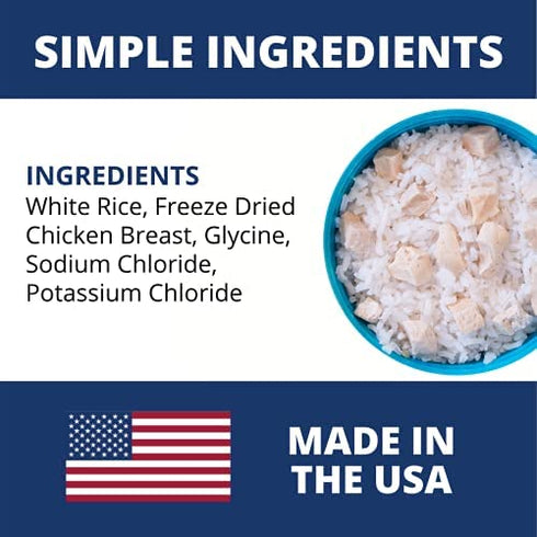 Under the Weather Pet Easy to Digest Bland Dog Food Diet, Aids Sick Dogs & Sensitive Stomachs | Electrolytes - Gluten Free, All Natural, Freeze Dried 100% Human Grade Meat | 1 Pack - Rice & Chicken