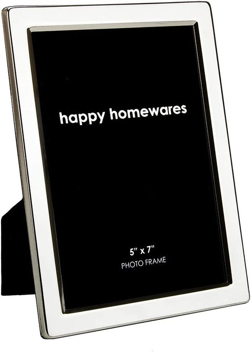 Quality Modern Silver Plated Contemporary 5" x 7" Single Picture Photo Frame Landscape or Portrait for Table - Black Velvet Backing