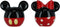 Disney Mickey and Minnie Mouse Ceramic Salt and Pepper Set, Red/Black
