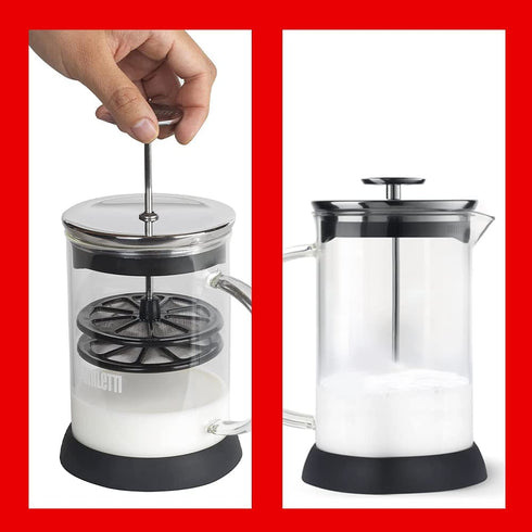 Bialetti, Cappuccino machine Milk Frother, (3 Cup) (330 ml-11 oz), Silver