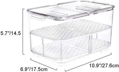 blitzlabs Refrigerator Organizer Bins Produce Saver, Stackable Freezer Bins Fresh Keeper Food Storage Containers for Fridge Freezer Cabinet Kitchen Organization -5700ML