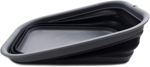 SAMMART 12L (3.17 Gallon) Collapsible Tub - Foldable Dish Tub - Portable Washing Basin - Space Saving Plastic Washtub (1, Grey/Black)