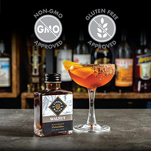 Strongwater Black Walnut Bitters (40 Servings) - Rich and Nutty Walnut Bitters for Cocktails - Pair with a Manhattan, Old Fashioned or Coffee