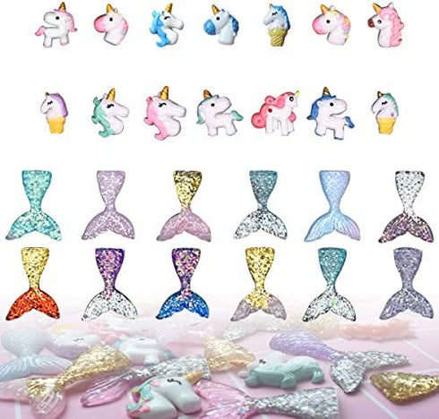 Hulluter 70PCS Slime Add Ins Slime Kit Floam Beads Fish Bowl Beads Mreaind Unicorn Slime Charms Glitter Jars Slime Supplies Kit