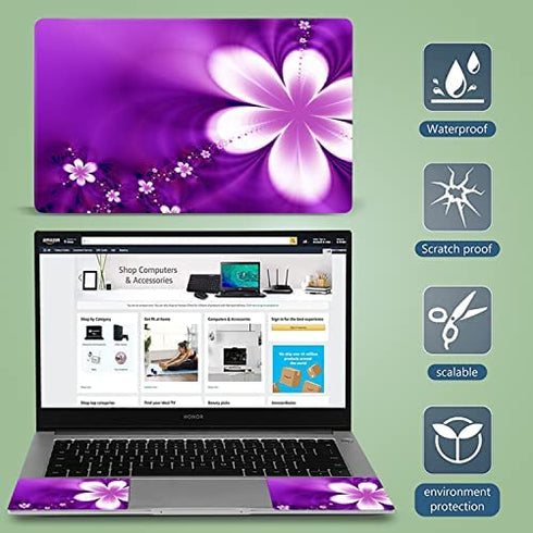 Purple Flowers 11.6 13 13.3 14 15 15.6 inches Netbook Laptop Skin Sticker Reusable Protector Cover Case for Laptop Notebook FY-NEK-13