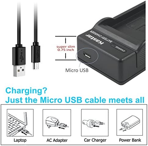 Kastar Battery (X2) & Slim USB Charger for Kodak KLIC-7001 and Kodak EasyShare M320, M340, M341, M753 Zoom, M763, M853 Zoom, M863, M893 is, M1063, M1073 is, V550, V570, V610, V705, V750 Cameras