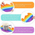 EVERMARKET 2 Pack Push Pop Bubbles Fidget Sensory Toys, Including Rainbow Stitch Bubble Block Toys Mini Popper Keychain Stress Reliever Silicone Squeeze to Relax, Medium, (K-026)
