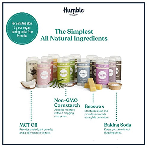 Humble All Natural Deodorant, Aluminum and Paraben Free, Cruelty Free Men's and Women's Deodorant, Palo Santo and Frankincense, Pack of 1