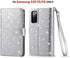 Varikke Samsung S20 FE Case Wallet, Case for Samsung S20 FE 5G with 9 Card Holders & Magnetic Detachable Cover & Kickstand & Lanyard Strap Glitter PU Leather Folio Flip Case for Galaxy S20 FE, Silver