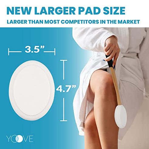 Lotion Applicator for Back | 17" Long Handle Back Lotion Applicator | Easy Reach Self Application for Body Cream, Self Tanning, Pain Relief Gels & Medical Ointments | Includes 4 Textured Pads