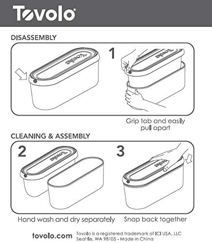 Tovolo Glide-A-Scoop, Non-Slip Base, Insulated Ice Cream Tub, 2.5 Quart, White