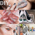 Canvalite 1500PCS Rhinestones in 6 Sizes Flat Back Gems, Crystal AB Rhinestones Nail Art Gems with Pick Up Tweezers and Rhinestone Picker Dotting Pen, Nail Art Tools for Nails, Clothes, Face, Craft