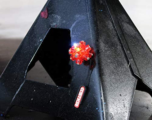 STKR Concepts Magnetic Light Mine Hands - Free Task Light Stocking Stuffer - 3 - Pack, Red