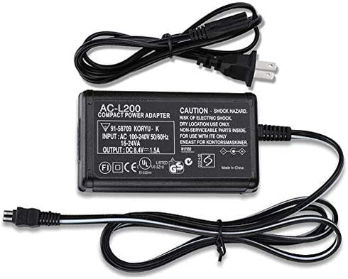 AC-L200 AC Power Adapter Charger for Sony Handycam DCR-SX40, DCR-SX41,DCR-SX44,DCR- SX45,DCR-SX60,DCR-SX63,DCR-SX65,SX83,SX85,DCR-SR42,DCR-SR45,DCR-SR46,DCR-SR47,DCR-SR68
