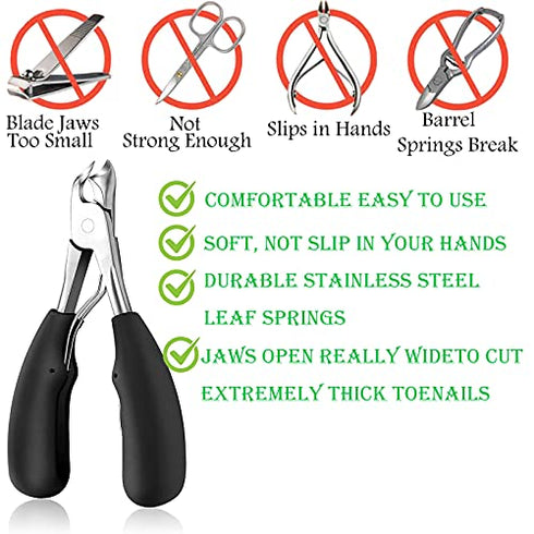 Sharp Toe Nail Clippers, Professional Podiatrist Toenail Clippers for Adult Ingrown Tool, Heavy Duty Toenail Clippers for Seniors Thick Nails, Pedicure Toenail Cutters for Arthritis Diabetic
