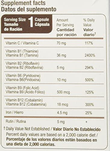Bedoyecta Multivitamin Contains Iron, Folic Acid, Vitamin C, B1, B2, B9, and B12, 30 Count