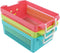 Ggbin Plastic Storage Basket with Handles, Set of 3, 12" L x 8" W x 4" H