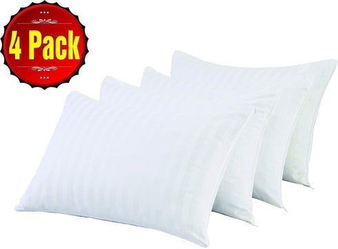 4 Pack Pillow Protectors Queen 20x30 Inches ?¤Life Time Replacement?¤ Tight Weave Enhanced Protection Cotton Sateen Blend High Thread Count 400 Style Zip (Queen 4 Pack Cotton Sateen)