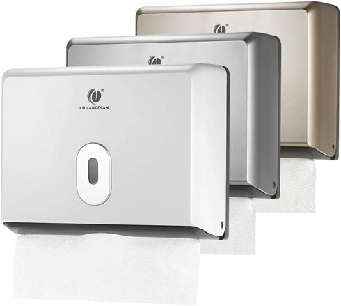 Commercial Toilet Tissue Dispenser, Paper Towel Dispenser, Wall-mounted Bathroom Tissue Dispenser Tissue Box Holder for Multifold Paper Towels, Silver