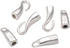 Kissitty 50 Sets Silver Alloy S Hook Clasps 46x8mm Macrame Leather Braided Bracelet Necklace Making Cord End Caps