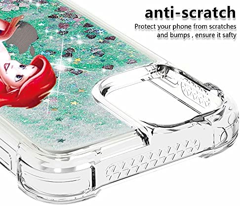 Gotech Compatible for iPhone XR Star Twinkling Glitter Little Mermaid Ariel Holding iPhone Logo Bling Bling for iPhone XR