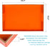 MAONAME Orange Serving Tray with Handles, Modern Decorative Tray for Coffee Table, Plastic Rectangular Tray for Ottoman, Bathroom, Decor, 15.75 x 10.2 x1.57