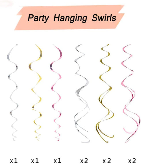 MEYSIMOON Bachelorette Party Decorations Bridal Shower Supplies Rose Gold Kit Ring Balloons,Banner,Swirl,Paper Pom Poms,Bride to Be Sash for Hens Night Party Decoration