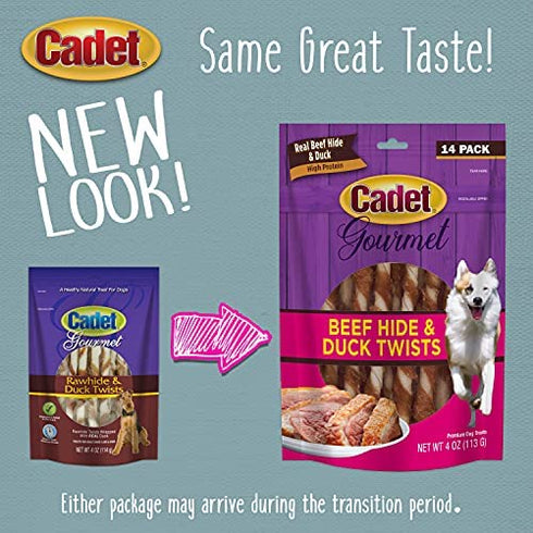 Cadet Gourmet Twists - Long Lasting Chewy Chicken and Duck Wrapped Natural Dog Treats